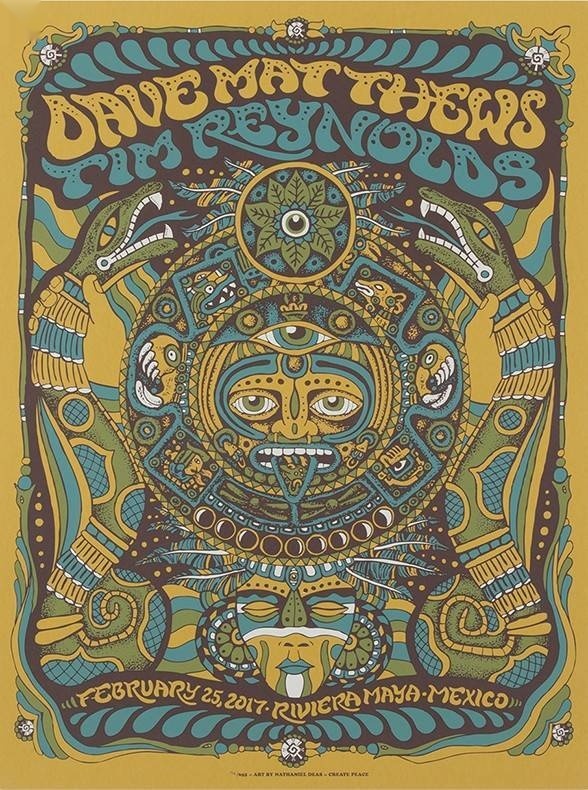 Nathaniel Deas — Dave Matthews Band, Playa Azul, Riviera Maya, MEX · Feb 25, 2017 Foil Poster