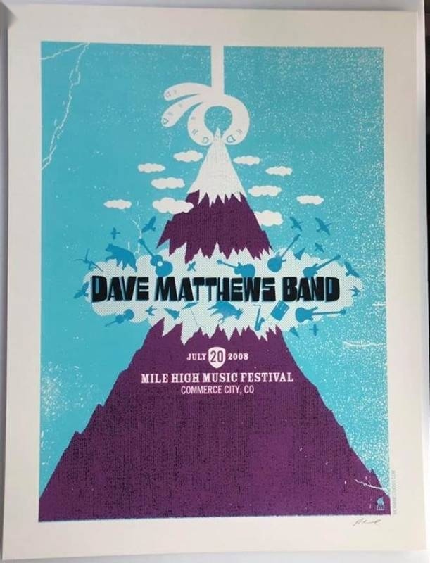 Methane Studios — Dave Matthews Band, Dick's Sporting Goods Park, Commerce City, CO · Jul 20, 2008 Variant Poster