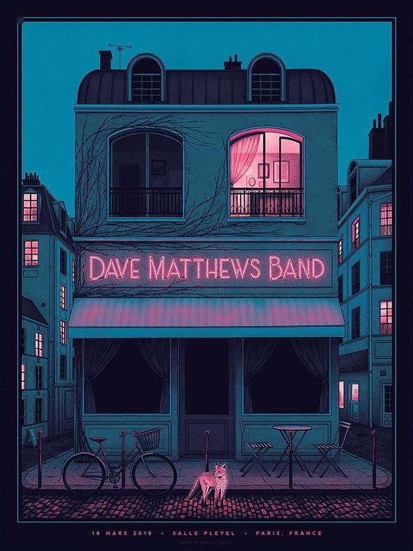 Nicholas Moegly — Dave Matthews Band, Salle Pleyel, Paris, FRA · Mar 10, 2019 Variant Poster