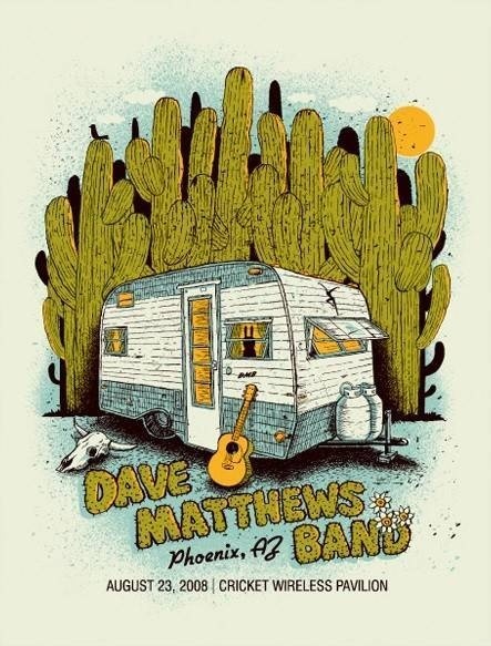 Methane Studios — Dave Matthews Band, Cricket Pavilion, Phoenix, AZ · Aug 23, 2008 Artist Poster