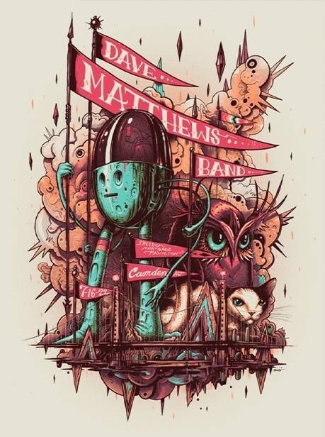 Jeff Soto — Dave Matthews Band, Freedom Mortgage Pavilion, Camden, NJ · Jul 16, 2022 Artist Poster