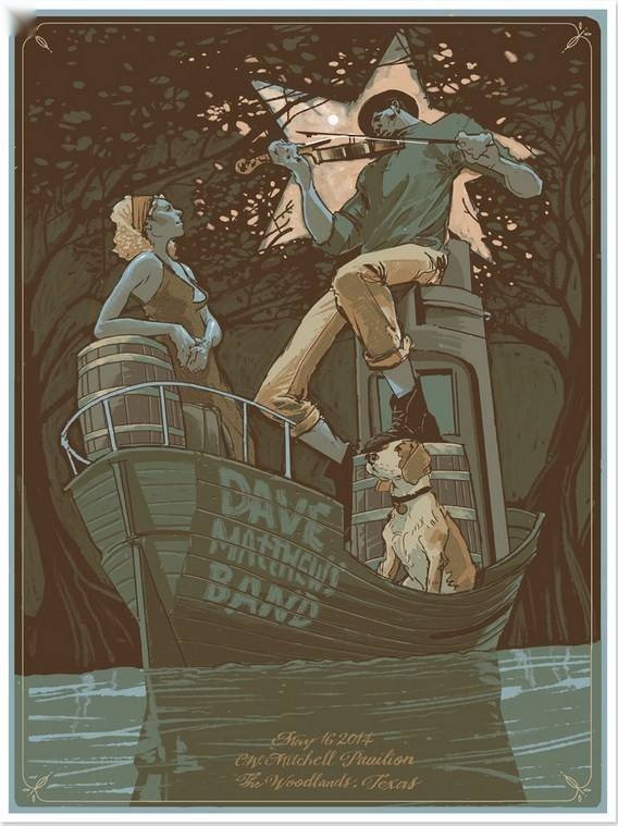 Rich Kelly — Dave Matthews Band, The Cynthia Woods Mitchell Pavilion, The Woodlands, TX · Jan 1, 2014 Poster