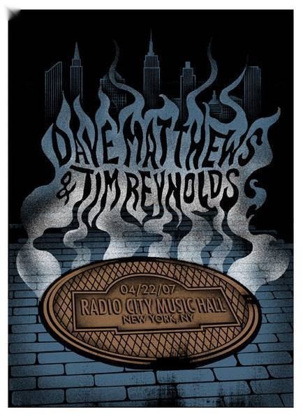 Methane Studios — Dave Matthews Band, Harlem River Event Area (Randall's Island Park), New York, NY · Sep 9, 2007 Artist Poster