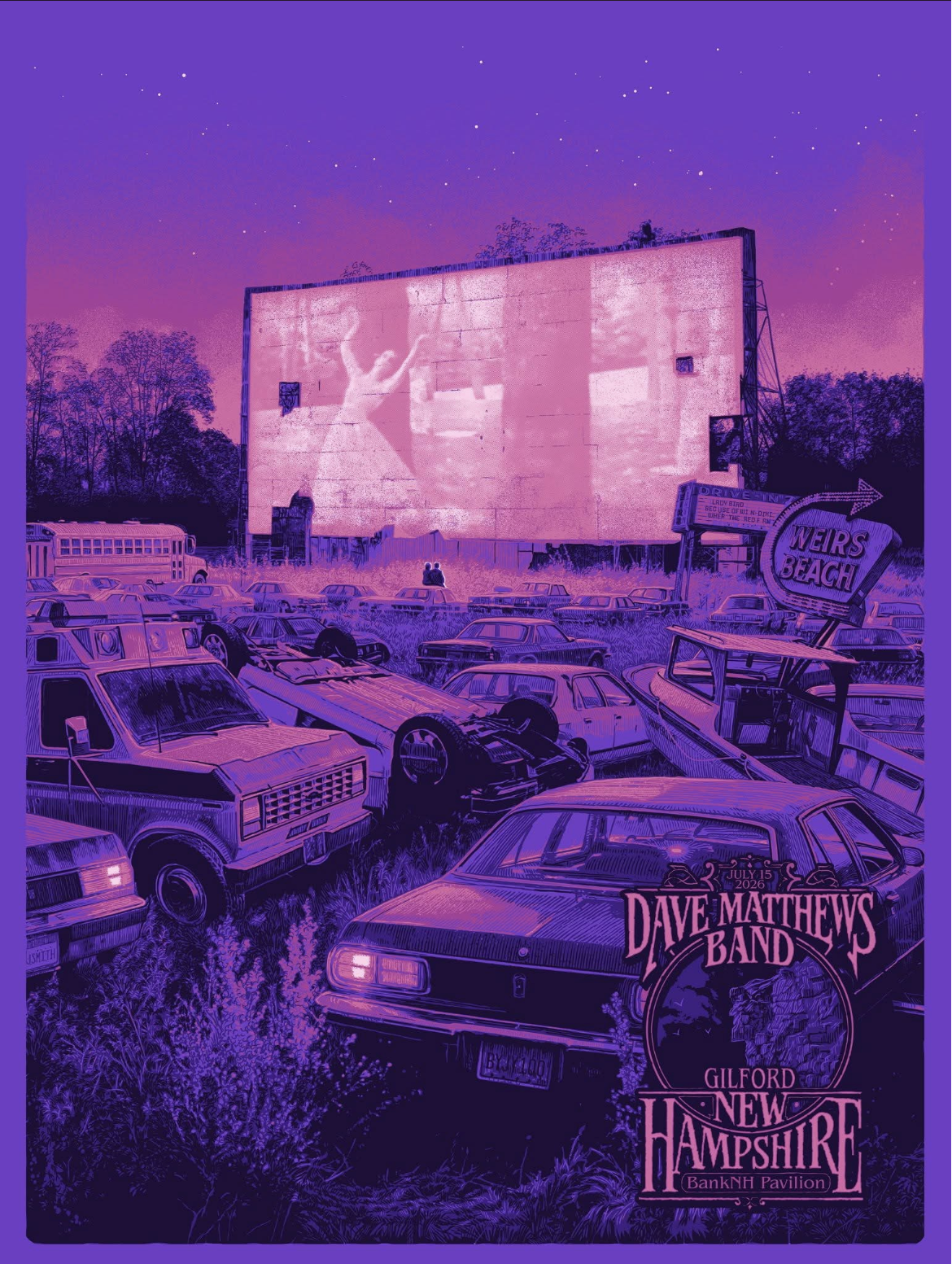 Daniel Danger — Dave Matthews Band, BankNH Pavilion, Gilford, NH · Jul 15, 2026 Poster