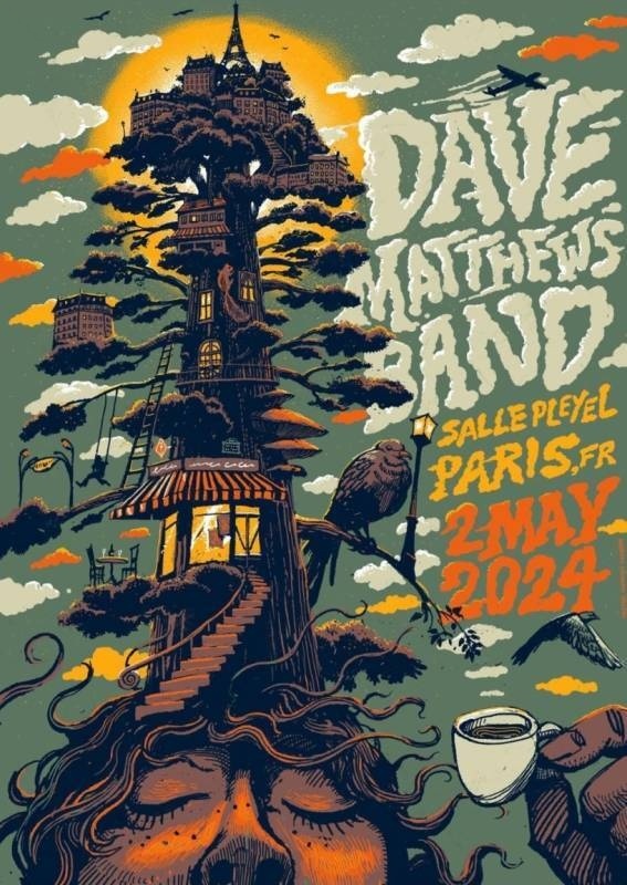 Maarten Donders — Dave Matthews Band, Salle Pleyel, Paris, FRA · May 2, 2024 Artist Poster