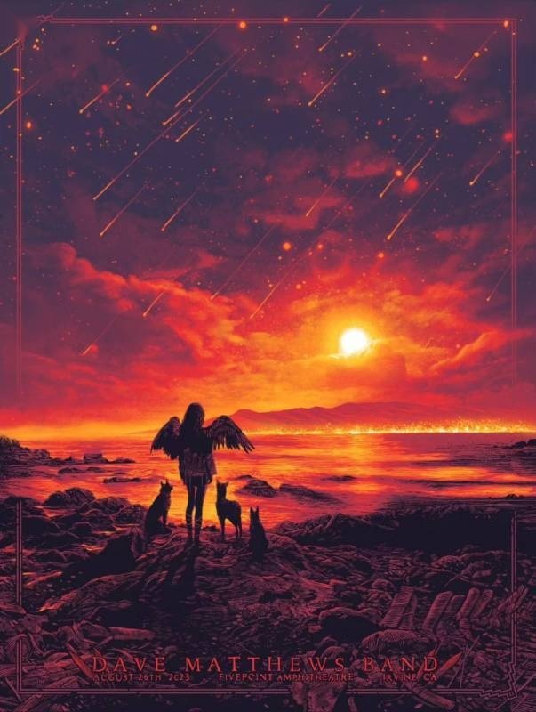 Daniel Danger — Dave Matthews Band, Five Point Amphitheatre, Irvine, CA · Aug 26, 2023 Variant Poster