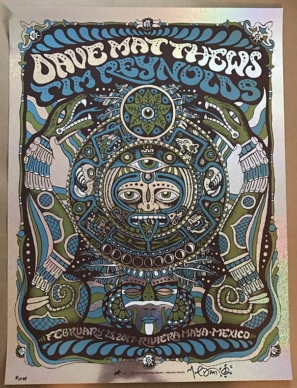 Nathaniel Deas — Dave Matthews Band, Playa Azul, Riviera Maya, MEX · Feb 25, 2017 Foil Poster