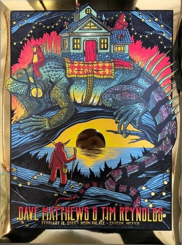 Jim Mazza — Dave Matthews Band, Moon Palace Golf & Spa Resort, Cancún, MEX · Feb 19, 2022 Artist Foil Poster