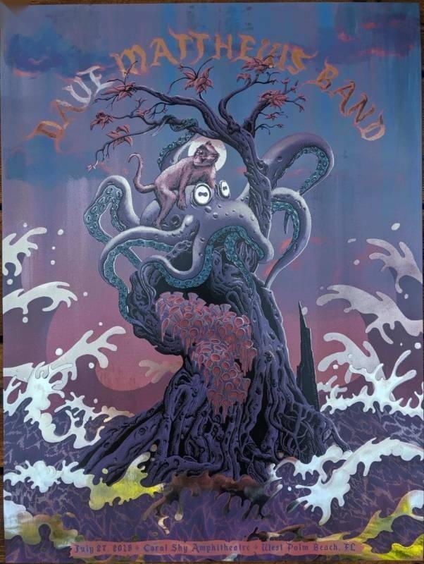 Neal Williams — Dave Matthews Band, iTHINK Financial Amphitheatre, West Palm Beach, FL · Jul 27, 2019 Foil Poster