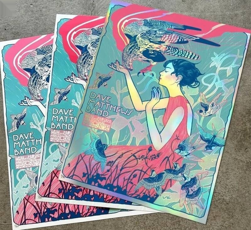 Ng Yin Shian — Dave Matthews Band, Riverbend Music Center, Cincinnati, OH · May 27, 2023 Artist Foil Poster
