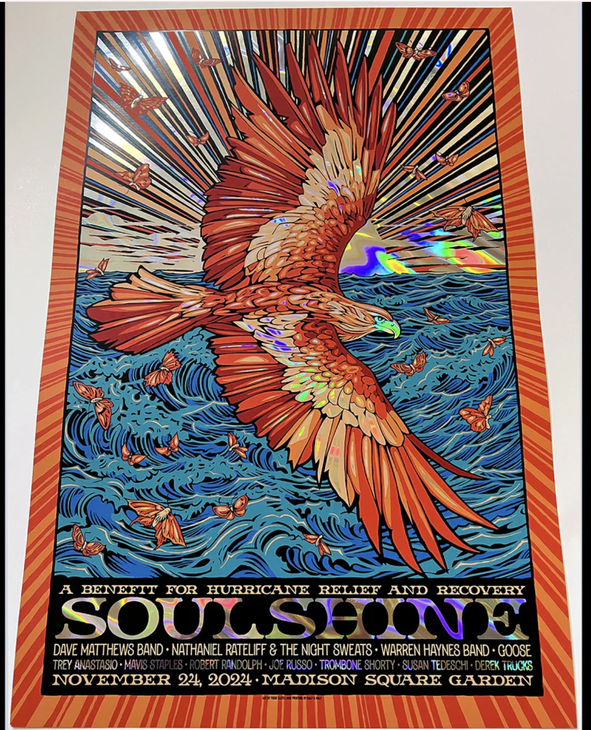Todd Slater — Dave Matthews Band, Madison Square Garden, New York, NY · Nov 24, 2024 Show Foil Poster