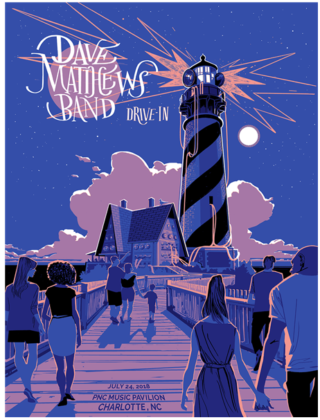 Rich Kelly — Dave Matthews Band, Drive-In, Unknown · Jul 24, 2018 Show Poster