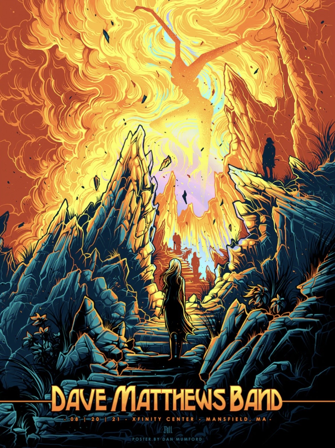 Dan Mumford — Dave Matthews Band, Xfinity Center, Mansfield, MA · Aug 20, 2021 Artist Foil Poster
