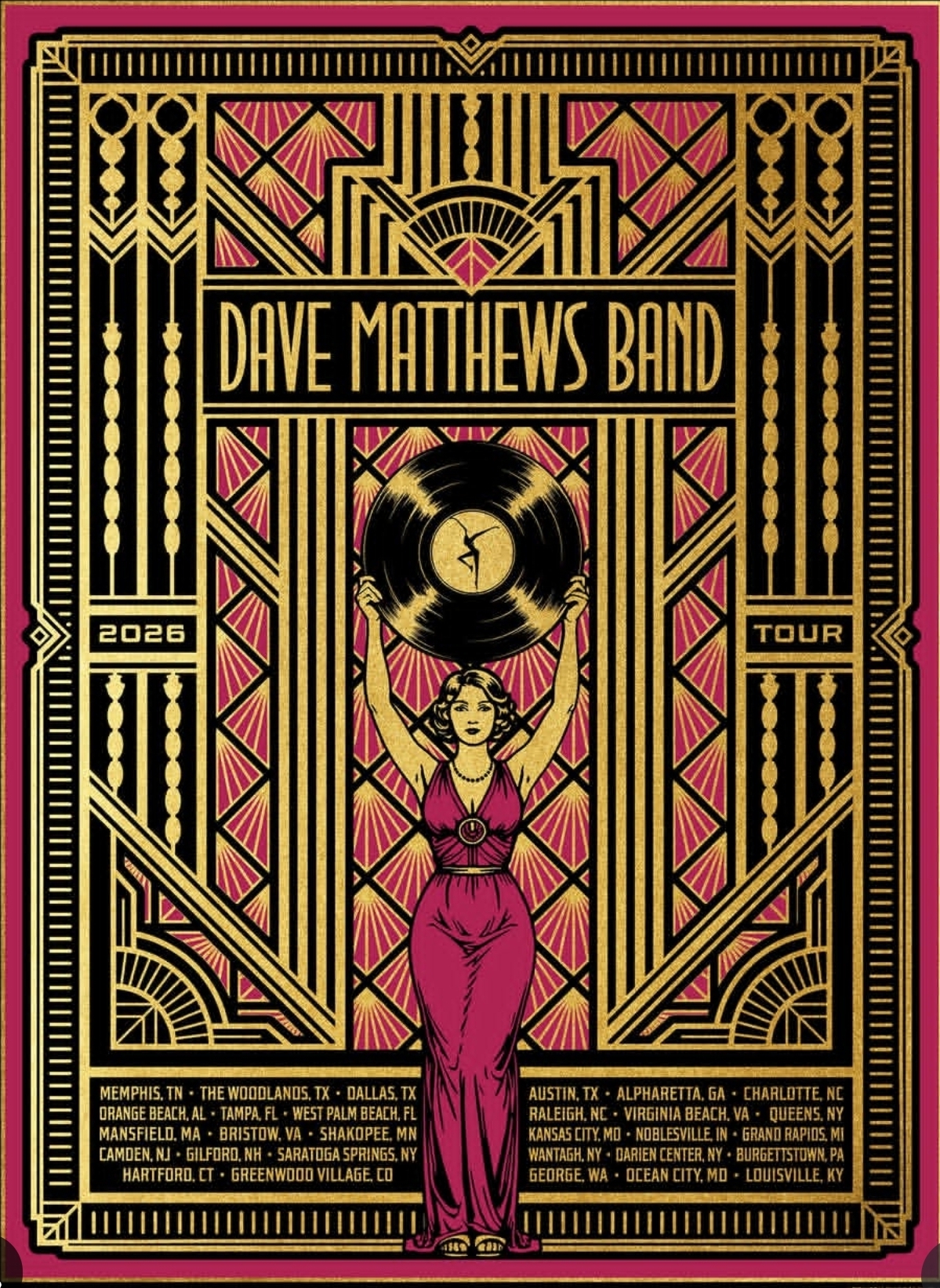 Aaron von Freter (Rockswell) — Dave Matthews Band, 2026 Tour Poster, Unknown · Jan 1, 2026 Variant Poster