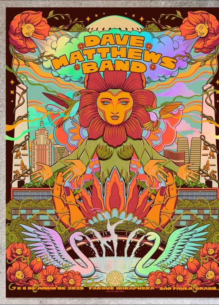 Pedro Correa — Dave Matthews Band, Auditório Ibirapuera, São Paulo, SP · Jun 7–8, 2025 Artist Foil Poster