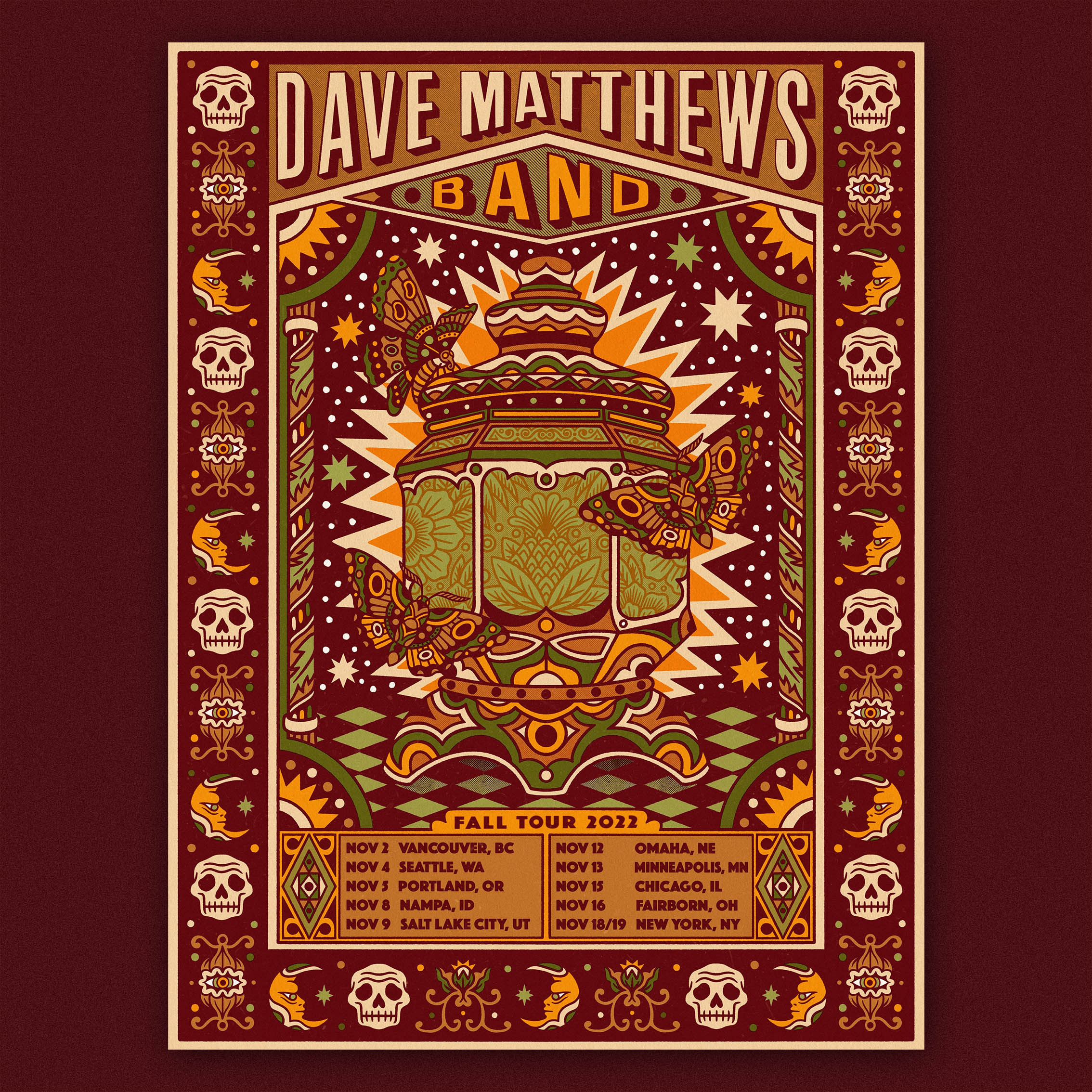 Bene Rohlmann — Dave Matthews Band, 2022 Fall Tour, Unknown · Jan 1, 2022 Show Poster