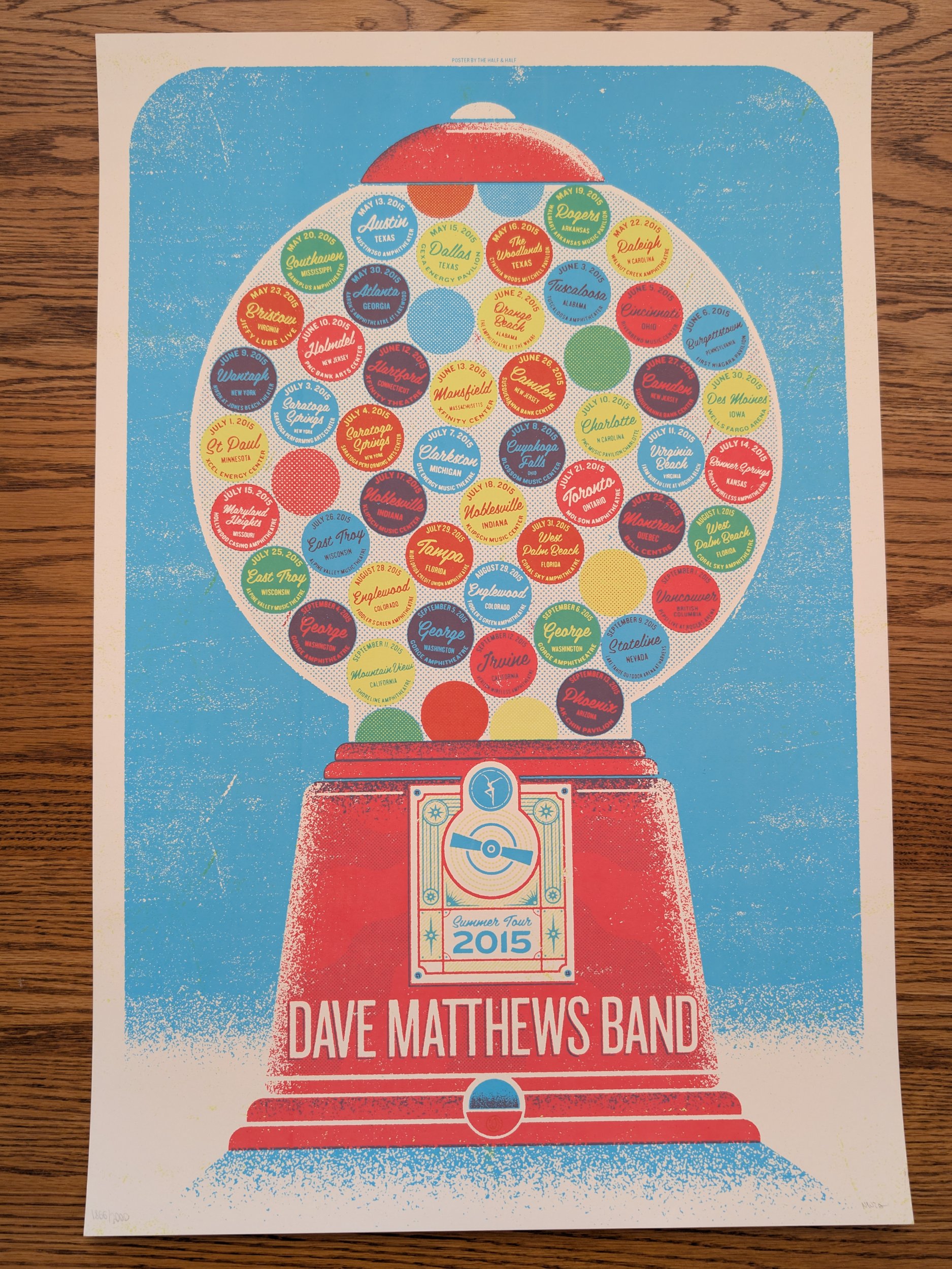 Half and Half — Dave Matthews Band, 2015 Summer Tour, Unknown · Jan 1, 2015 Show Poster